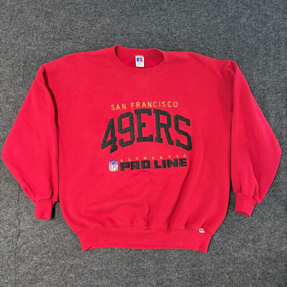 Vintage Russell Athletic NFL Pro Line San Francisco 49ers Sweatshirt Red XXL USA